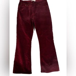 Madewell Burgundy Corduroy High-Rise Bootcut Flare Pants